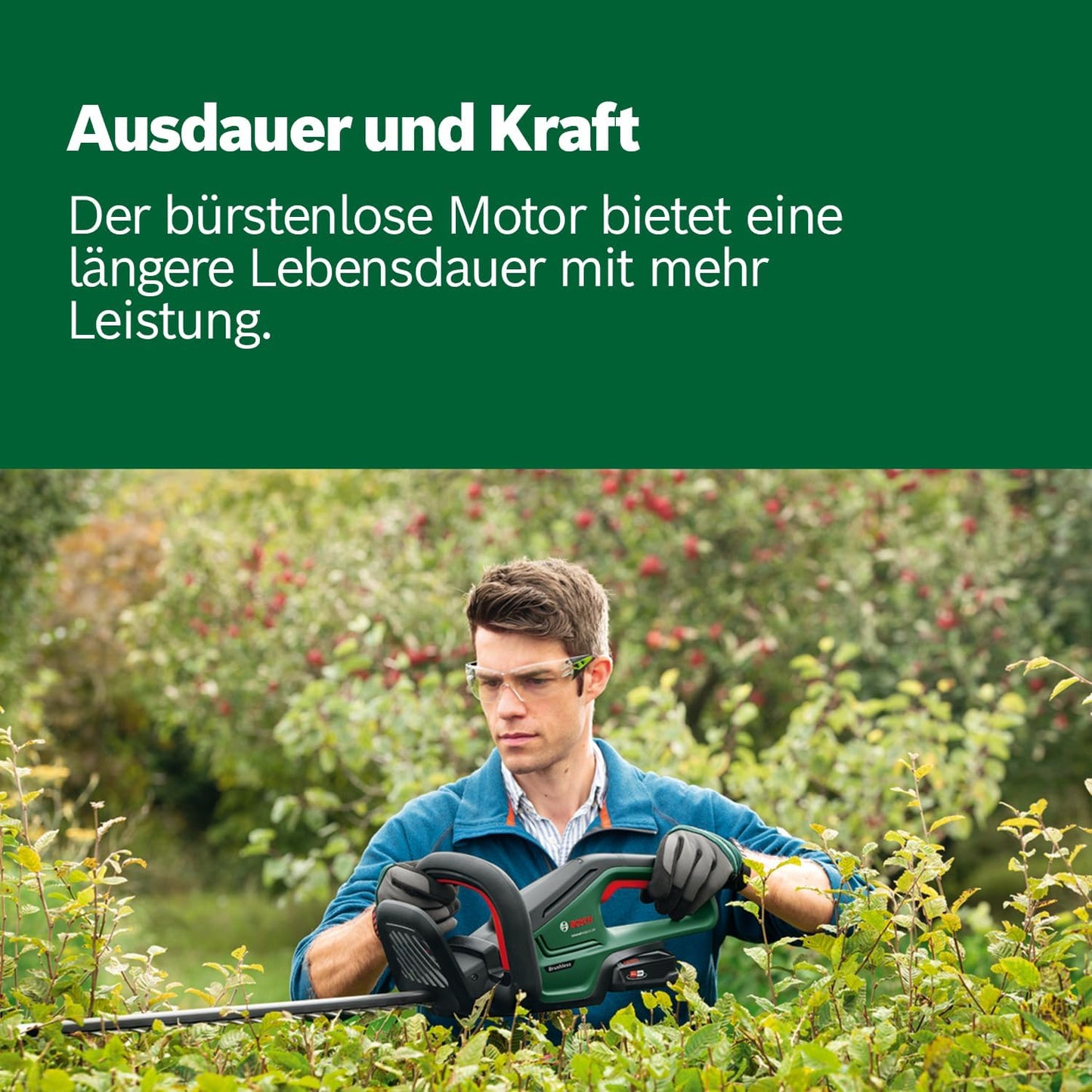 Akku-Heckenschere UniversalHedgeCut 18V-50, Ohne Akku | +Handschuhe Neues Design | Classic Green