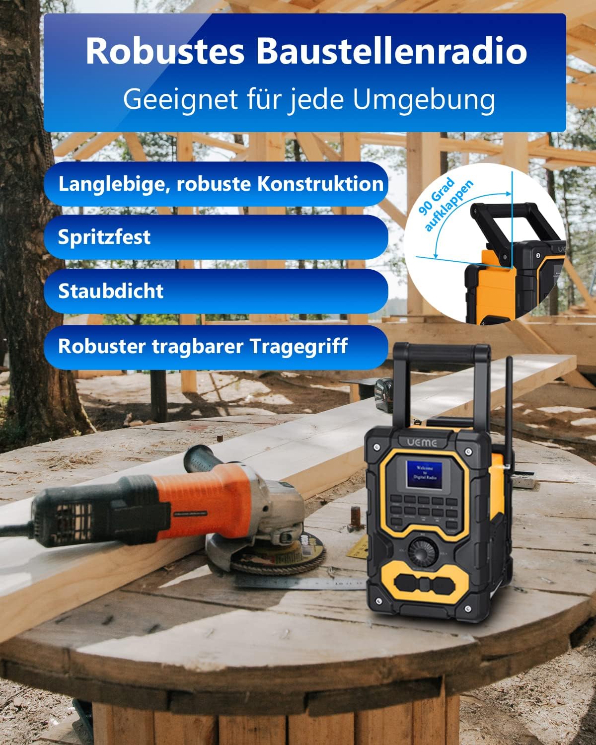 Baustellenradio DB-1005 mit DAB+ und Bluetooth