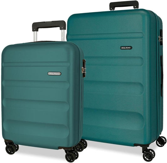 2-teiliges Hartschalen-Kofferset, Set mit 2 Koffern Grün