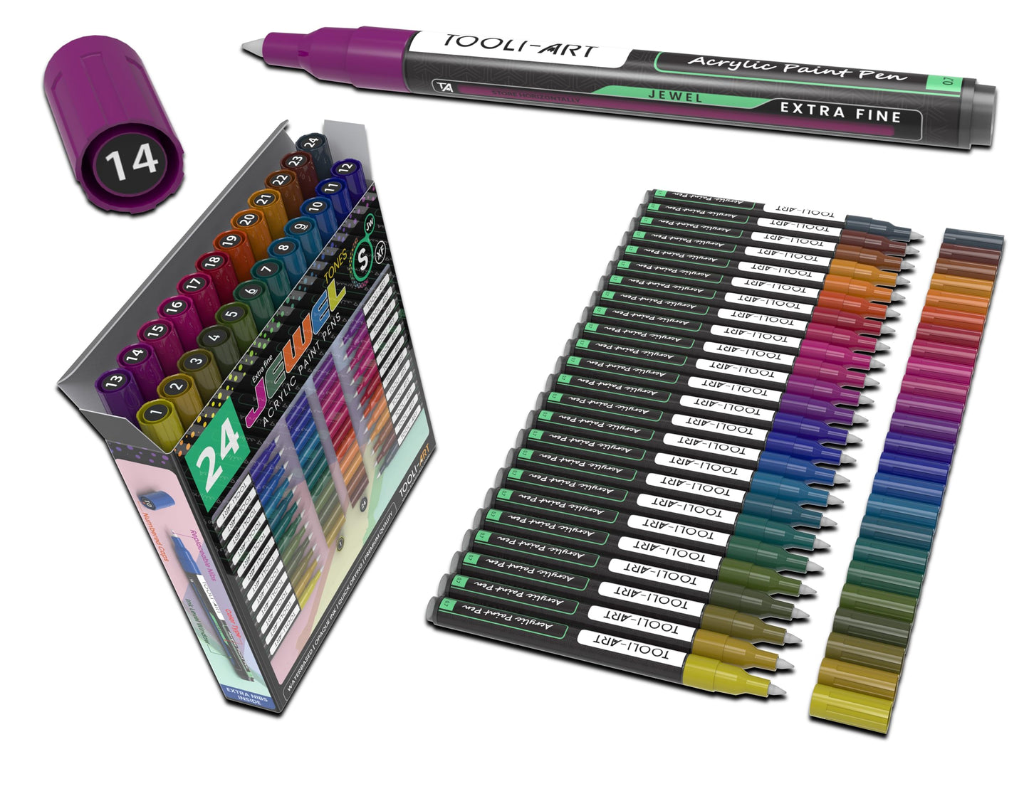 Juwel Extra Fein Acrylstifte-Set für Steinmalerei, wasserfest, JUWEL EXTRA FEIN