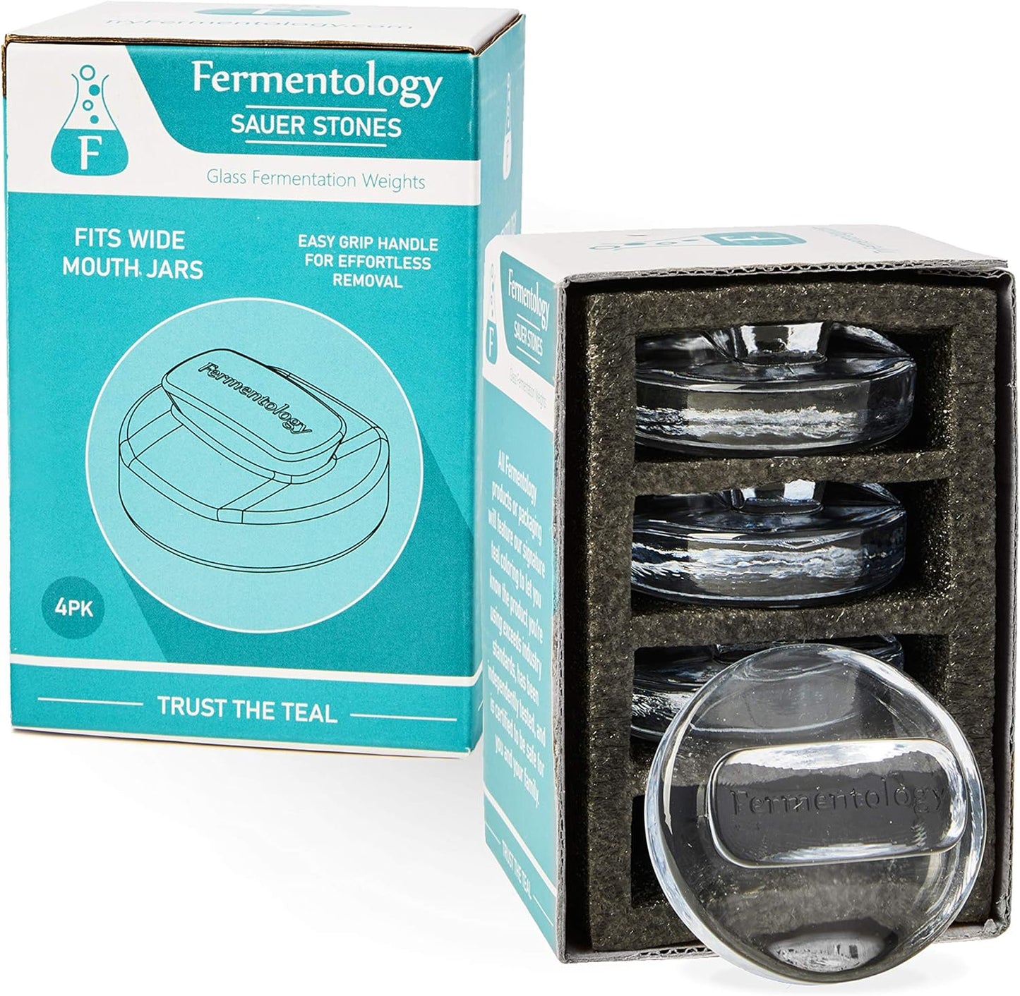 4er-Set Glasgewichte für Fermentierung, Weithals 4 er