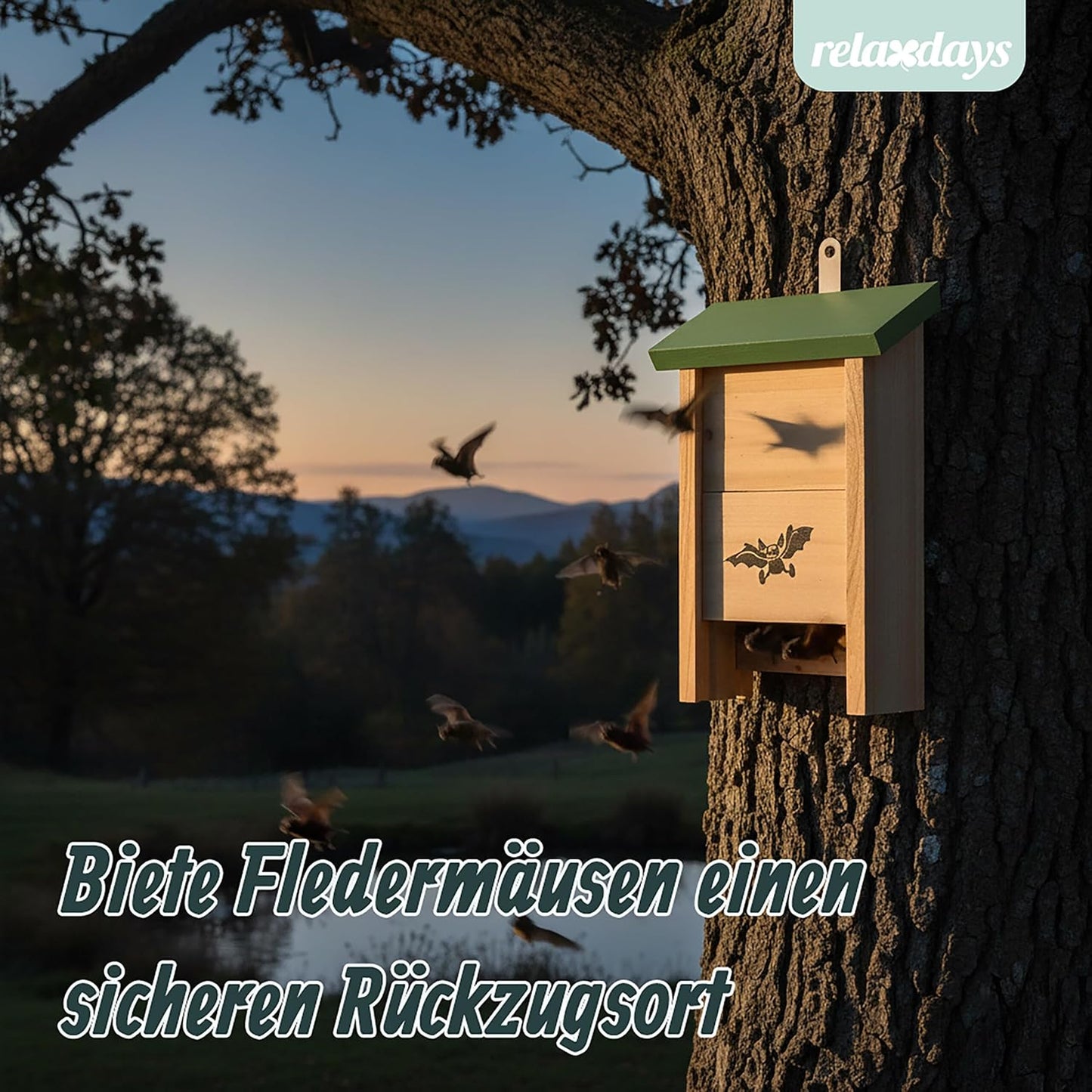 2er-Set Fledermauskasten, Grün