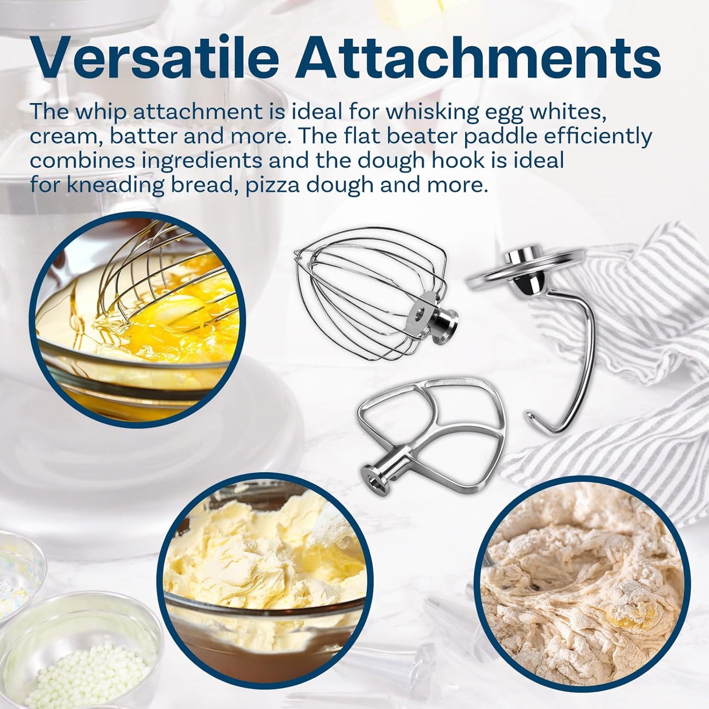 3-teiliges Zubehör-Set für KitchenAid Artisan & Classic Standmixer, 3-in-1 Edelstahl
