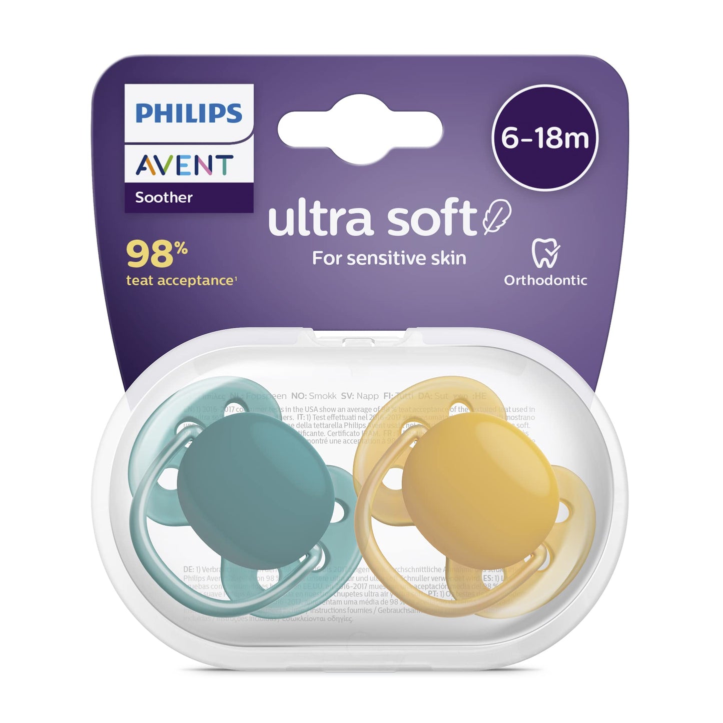 Ultra Soft Schnuller-Set (2 Stück, 6-18 Monate), 2er-Pack dunkelgrün/dunkelorange