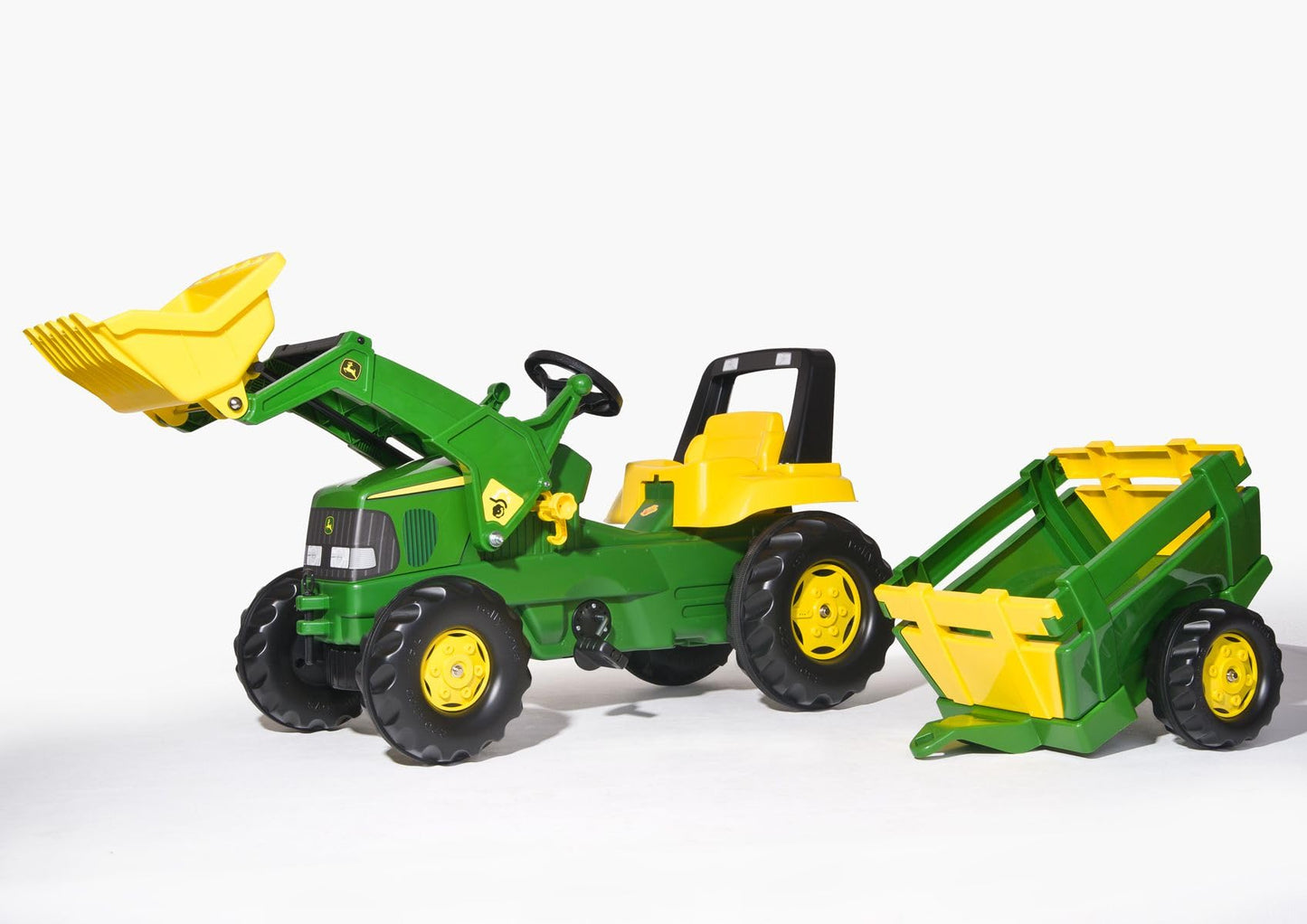 Kindertraktor Junior John Deere mit Anhänger