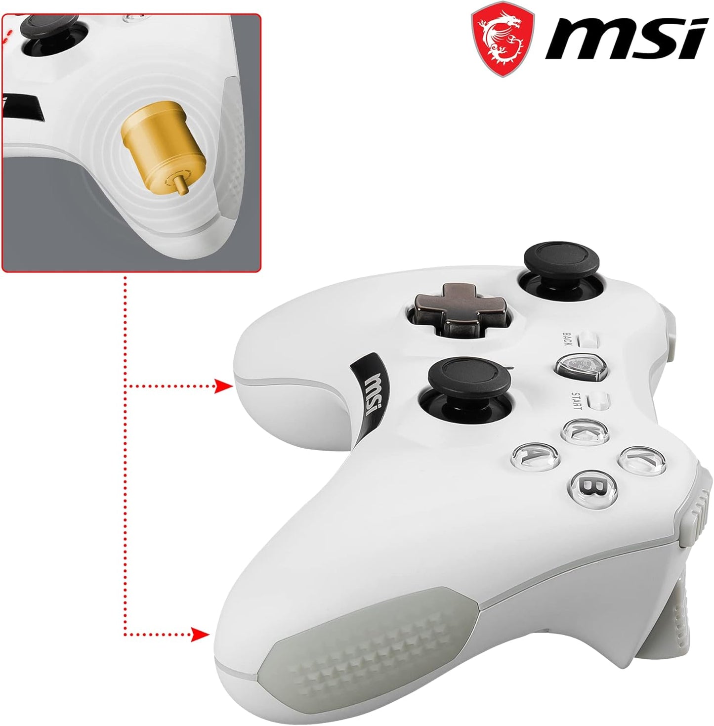 Force GC20 V2 Gaming Controller mit Vibrationsmotoren, weiss / kabelgebunden / FORCE GC20 V2