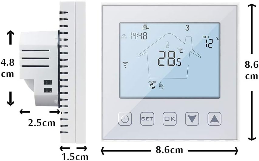 KTF0155A, 16A Fussbodenheizung Elektrisch, Weiss