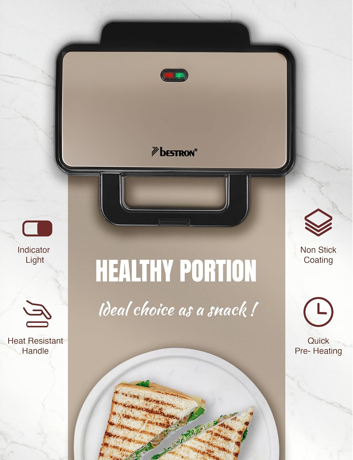XL Sandwichmaker ASM92XL, Beige