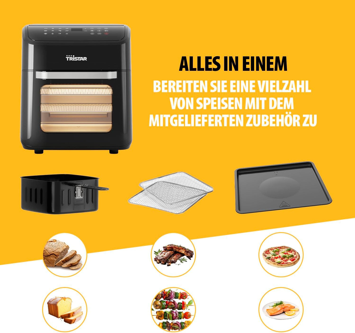 2-in-1 Mini-Backofen & Heissluftfritteuse FR-9065, Heissluftfritteuse und Ofen 12L