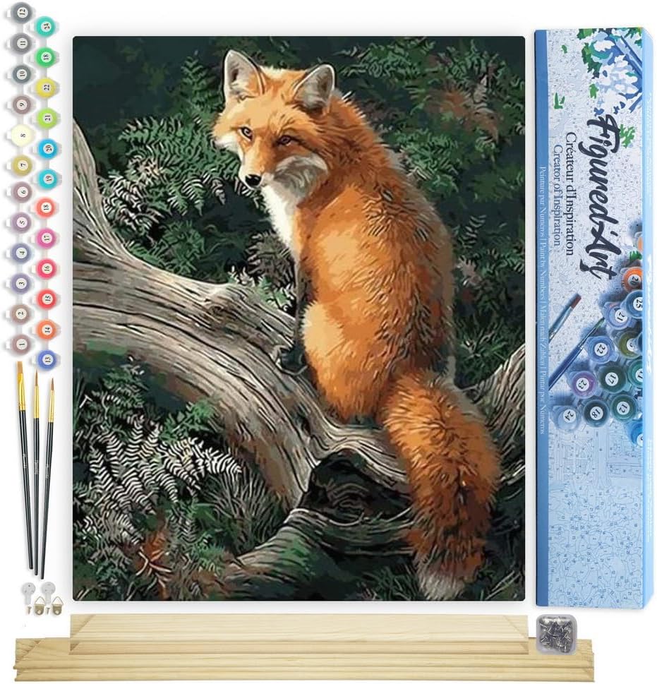 Malen Nach Zahlen Fuchs im Wald, 40x50cm, Fuchs im Wald 40x50cm Mit Keilrahmen (nicht gespannt)