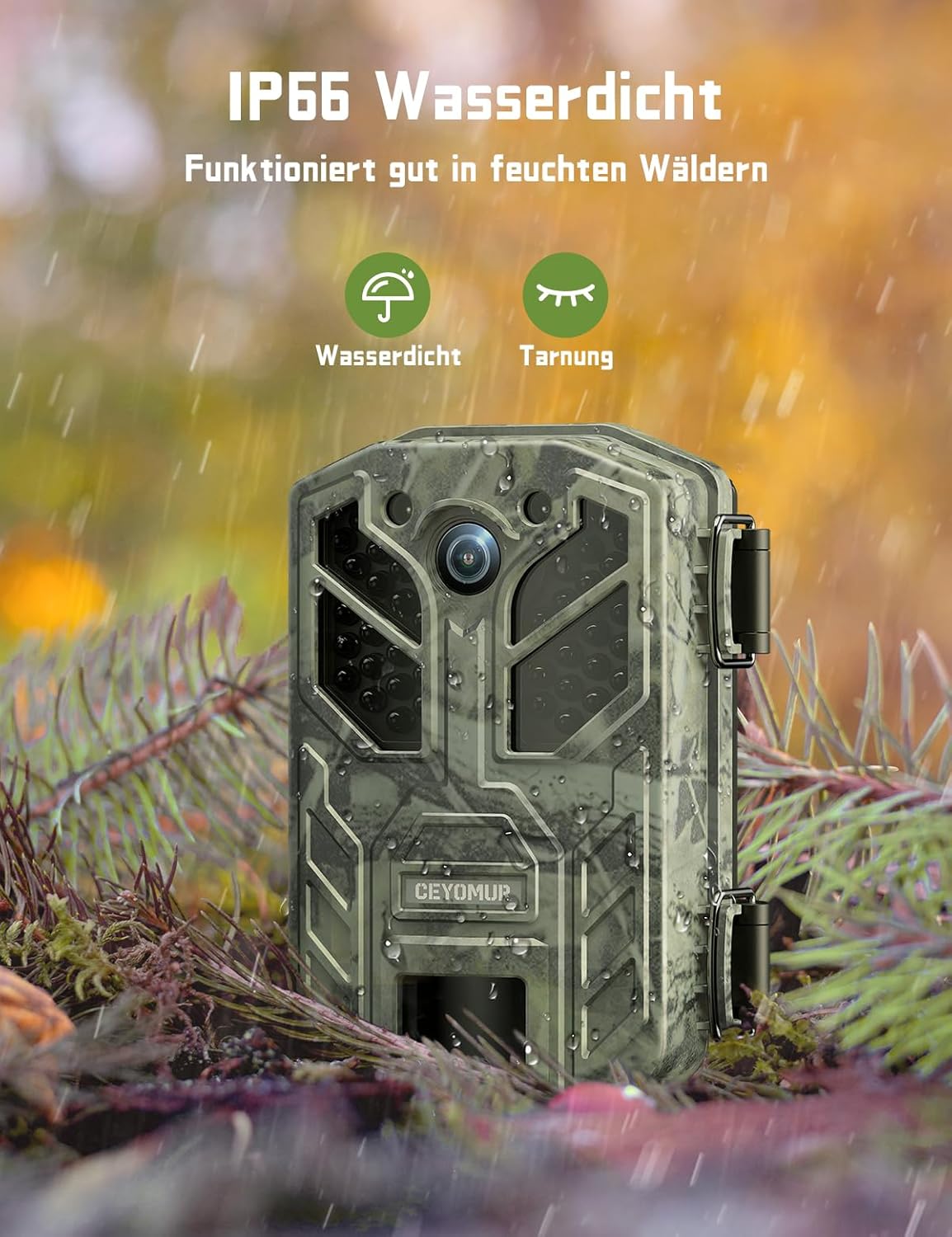 Wildkamera mit 4K HD und Bewegungsmelder