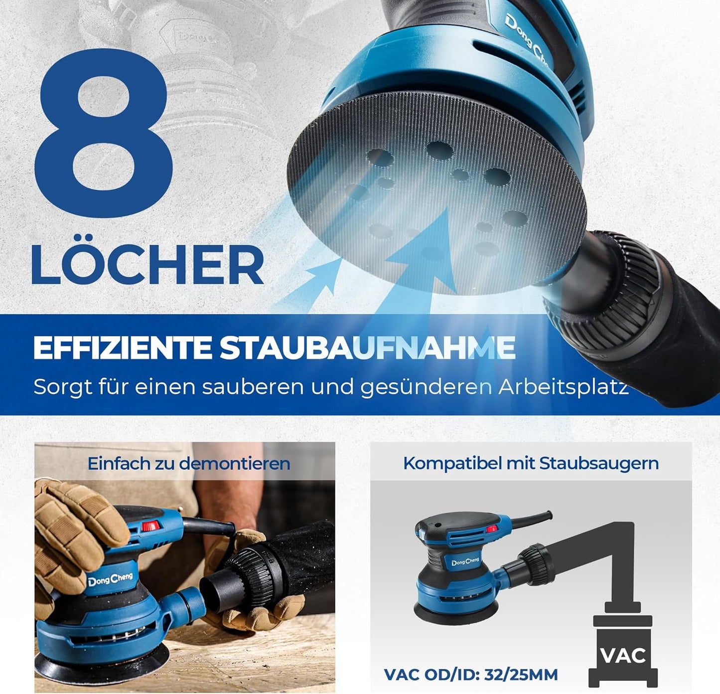 Exzenterschleifer 125mm mit Staubfangbehälter