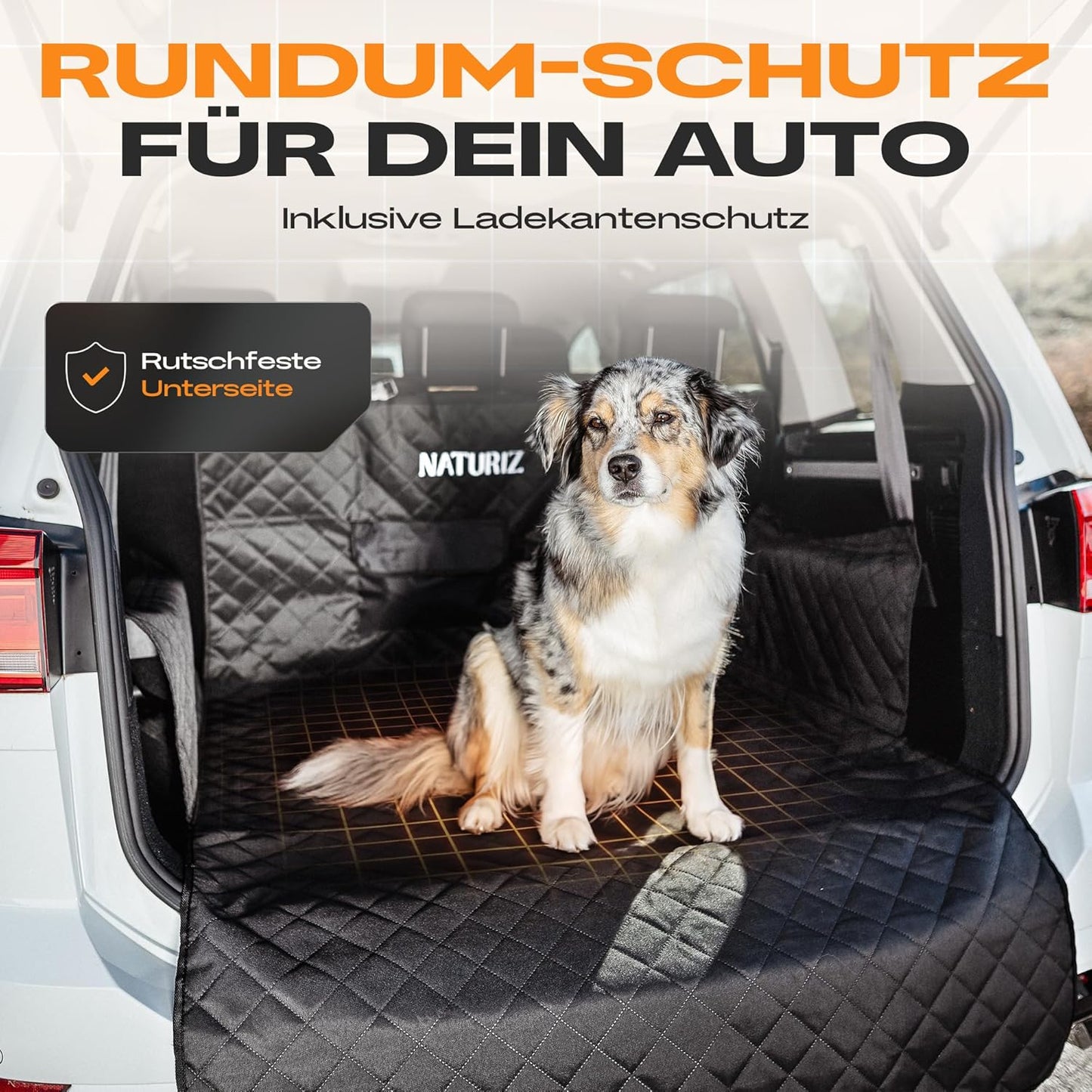Kofferraumschutzmatte für Hunde mit Seitenschutz, Kofferraum