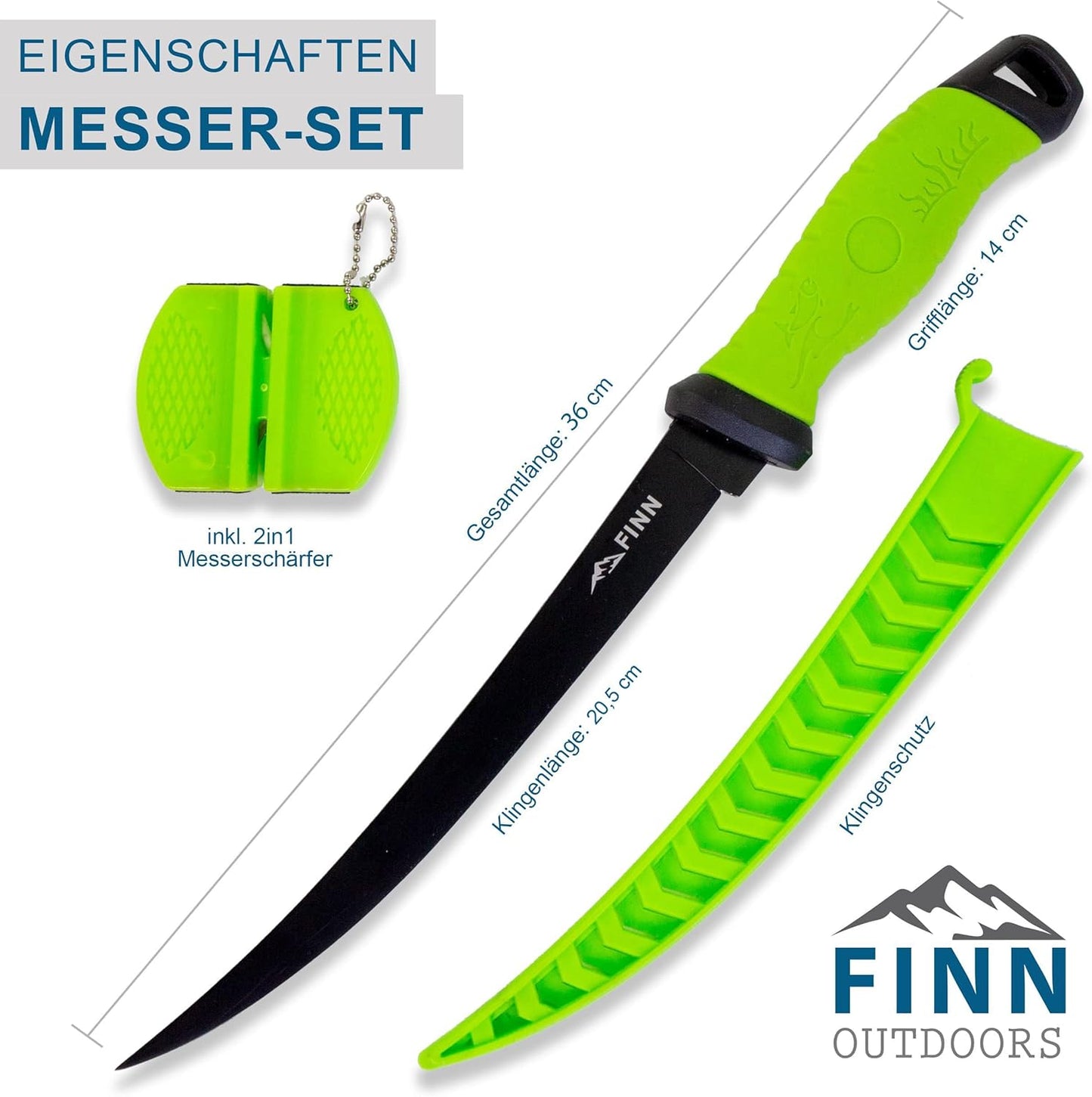 Filetiermesser-Set, grün