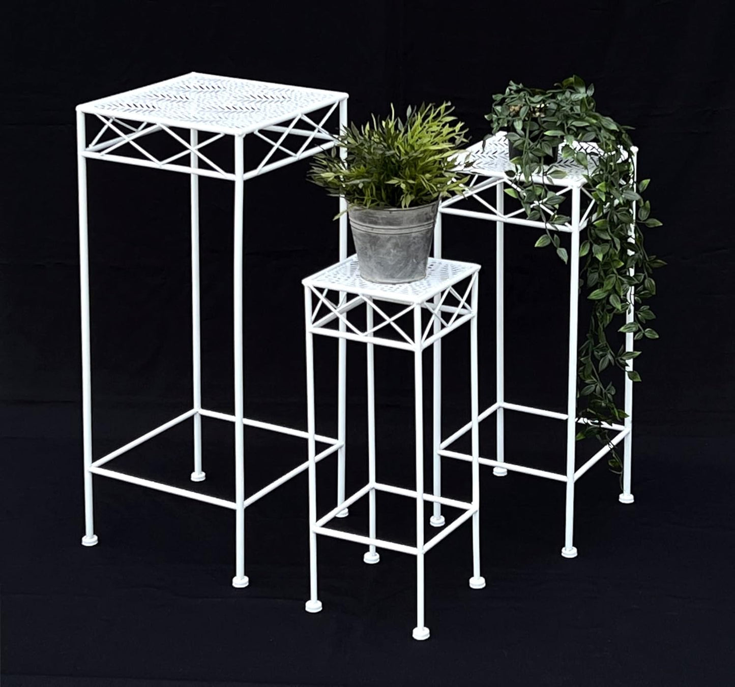 3er-Set Metall-Blumenständer