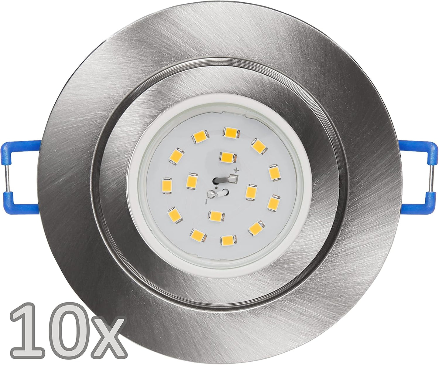10-teiliges Einbaustrahler-Set LED-Deckenspots, 10 X Led+rahmen, 400 Lm