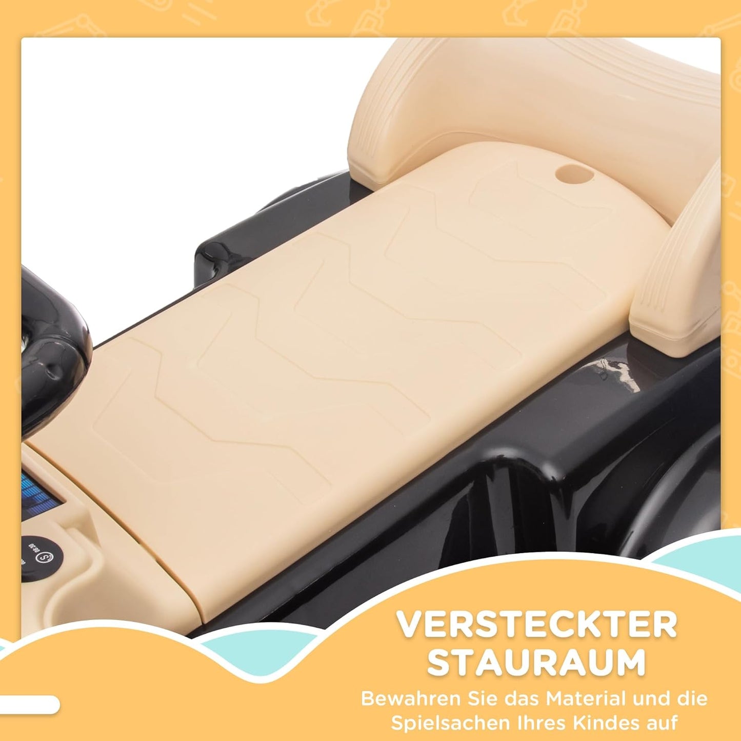 Rutschauto mit Kippschutz, Schwarz