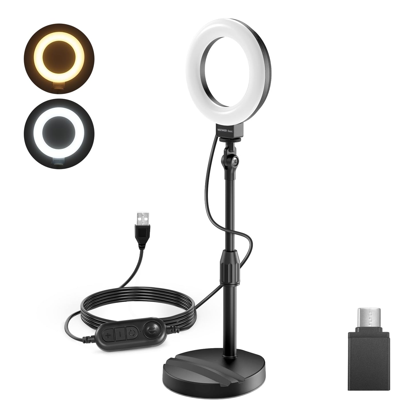 Tisch-Ringlicht BR60 mit Ständer, BR60 Schwarz