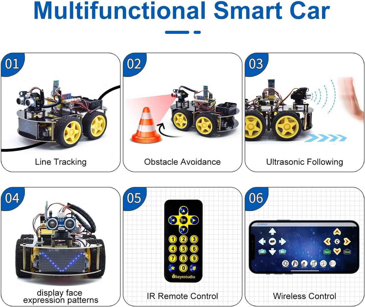 4WD Roboter Bausatz mit Mikrocontroller und Sensoren, 4wd Roboter Car Kit