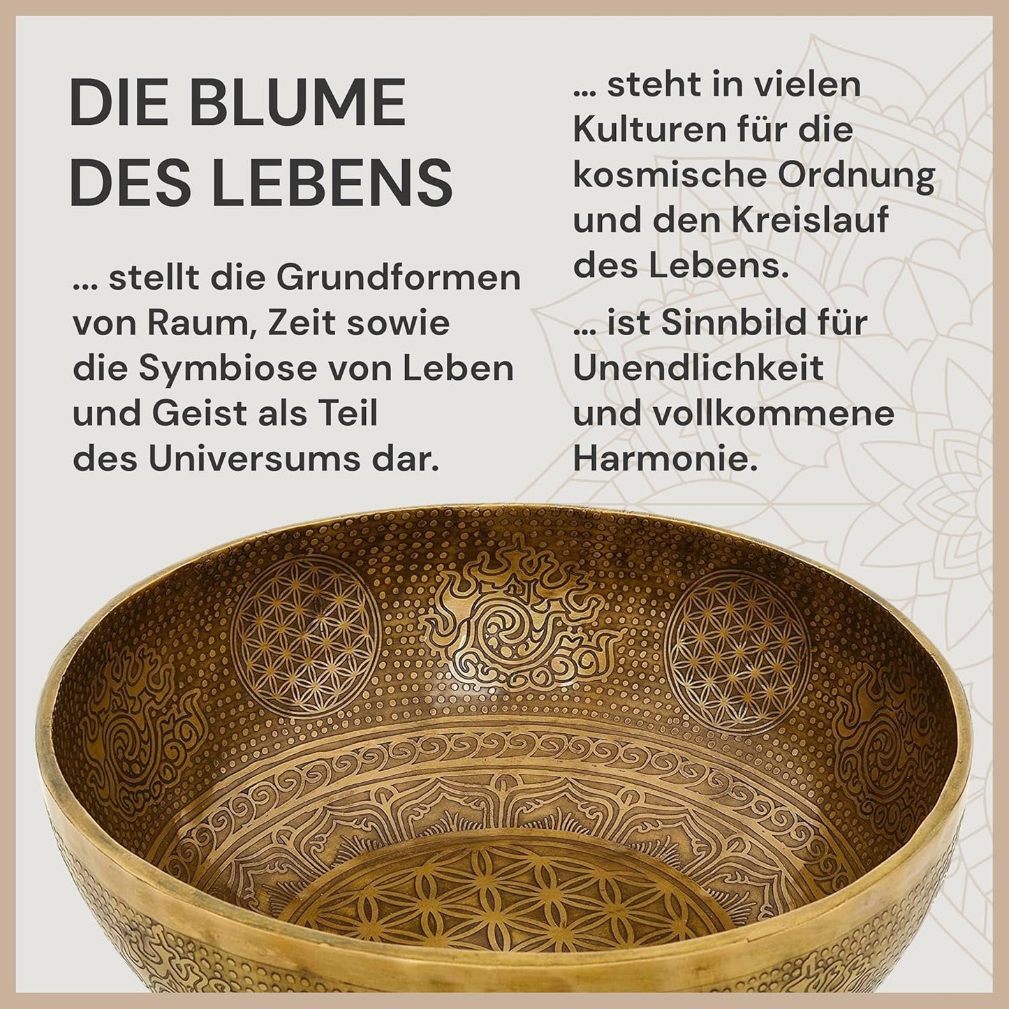 Klangschale für Meditation und Yoga, 35 cm Antique