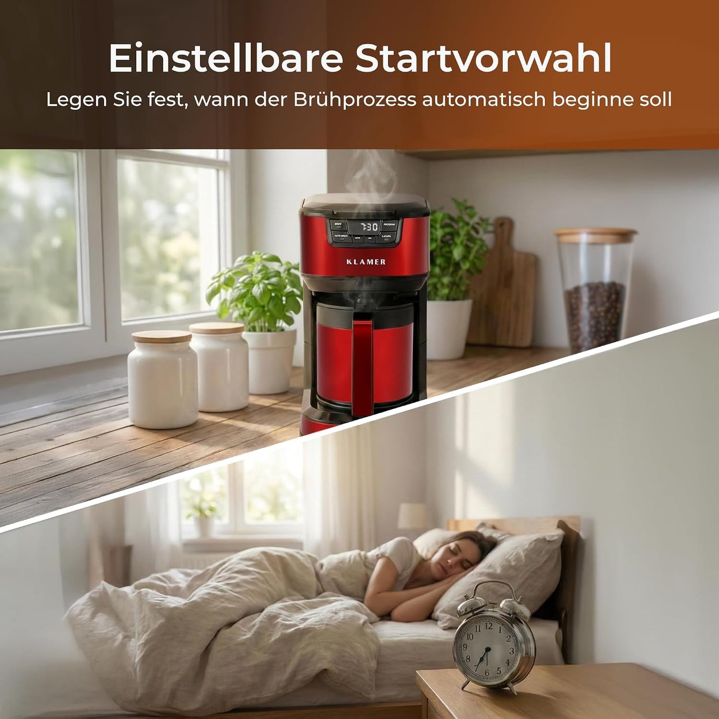 Filterkaffeemaschine mit Thermoskanne, Rot