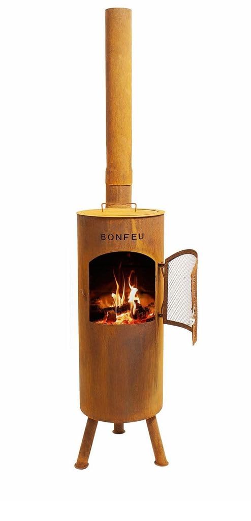 Terrassenofen BonGiano LP mit Funkenschutz, BonGiano LP Rost (30x30x153cm)