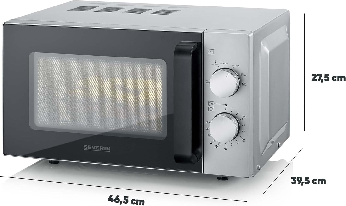 MW 9184 Mikrowelle, Silber-schwarz 20L Solo