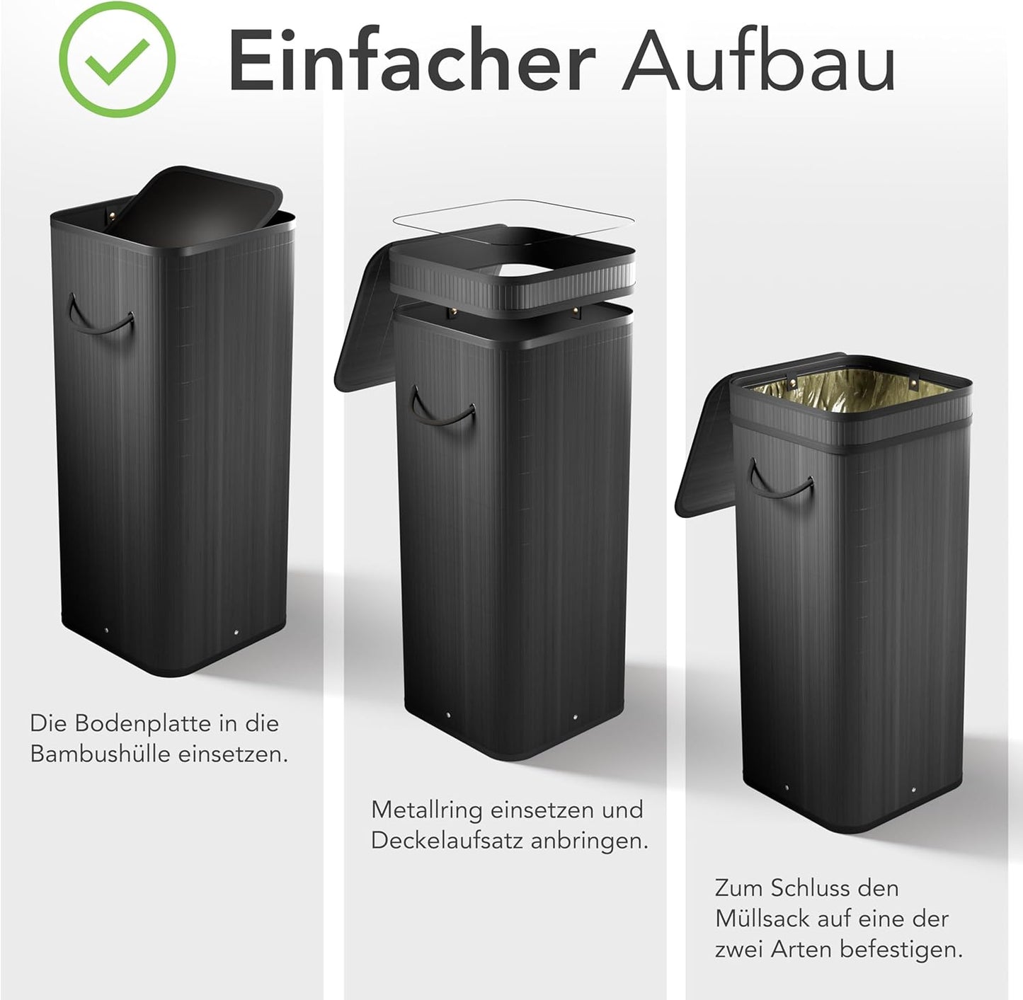 Mülleimer, 80L, Schwarz