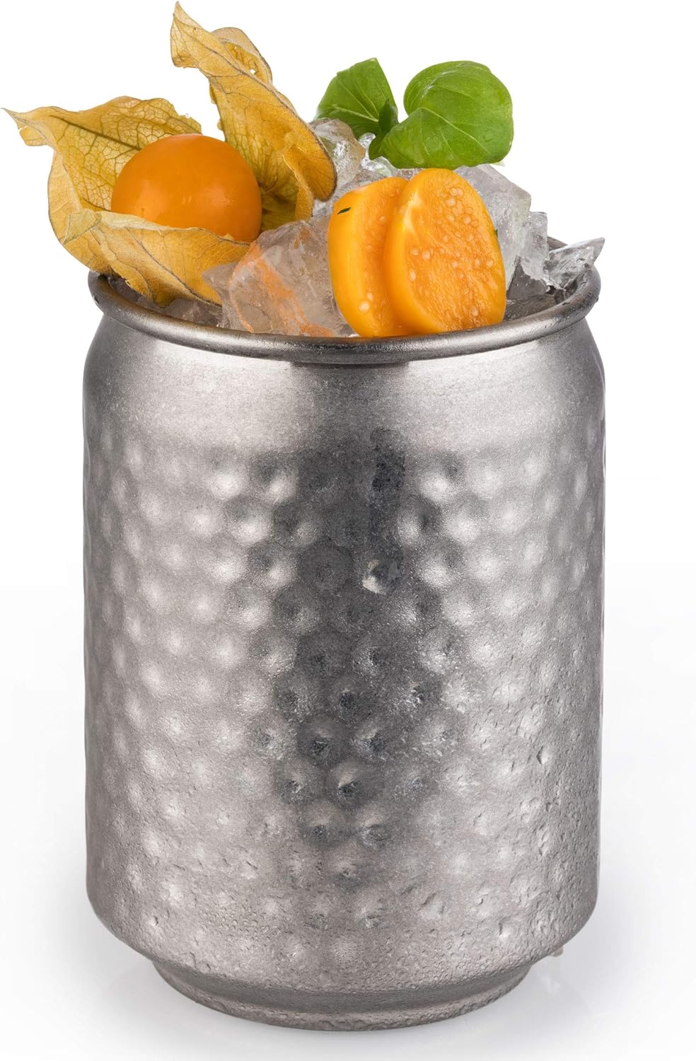 Cocktailbecher-Set, Edelstahl Antik, Gehämmert