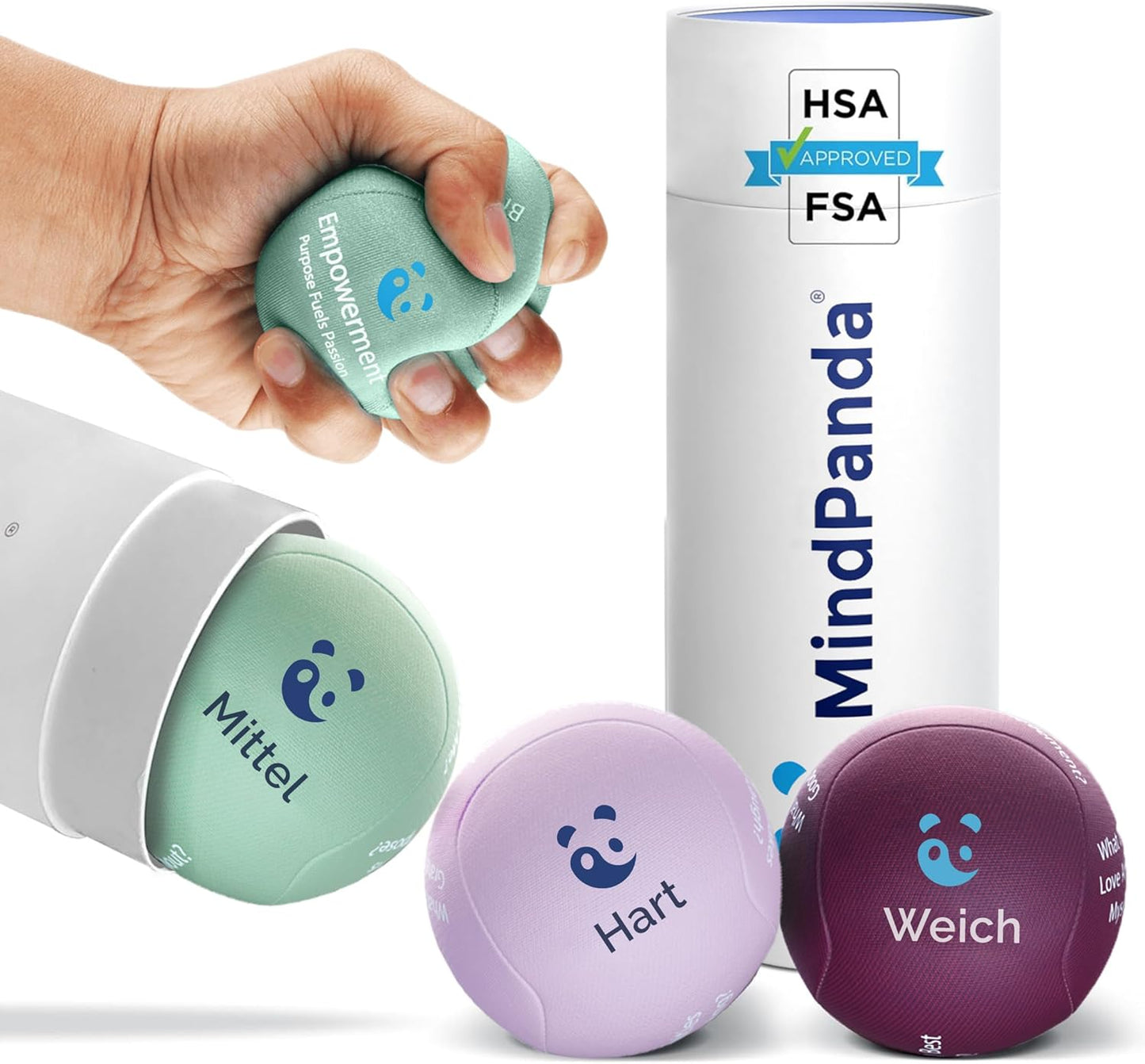 3er-Set Gel-Stressball, Rosé, Mintgrün, Pflaume