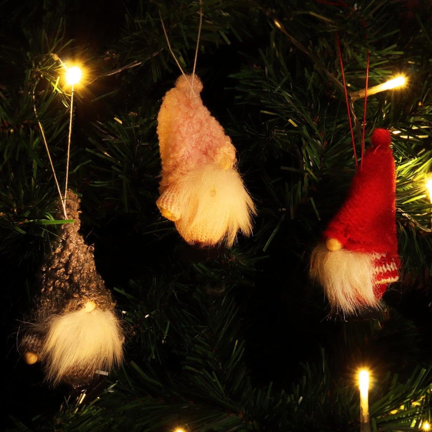 Weihnachtsmann-Anhänger Set (12 Stück), Big Pack D - Plüsch + Filz