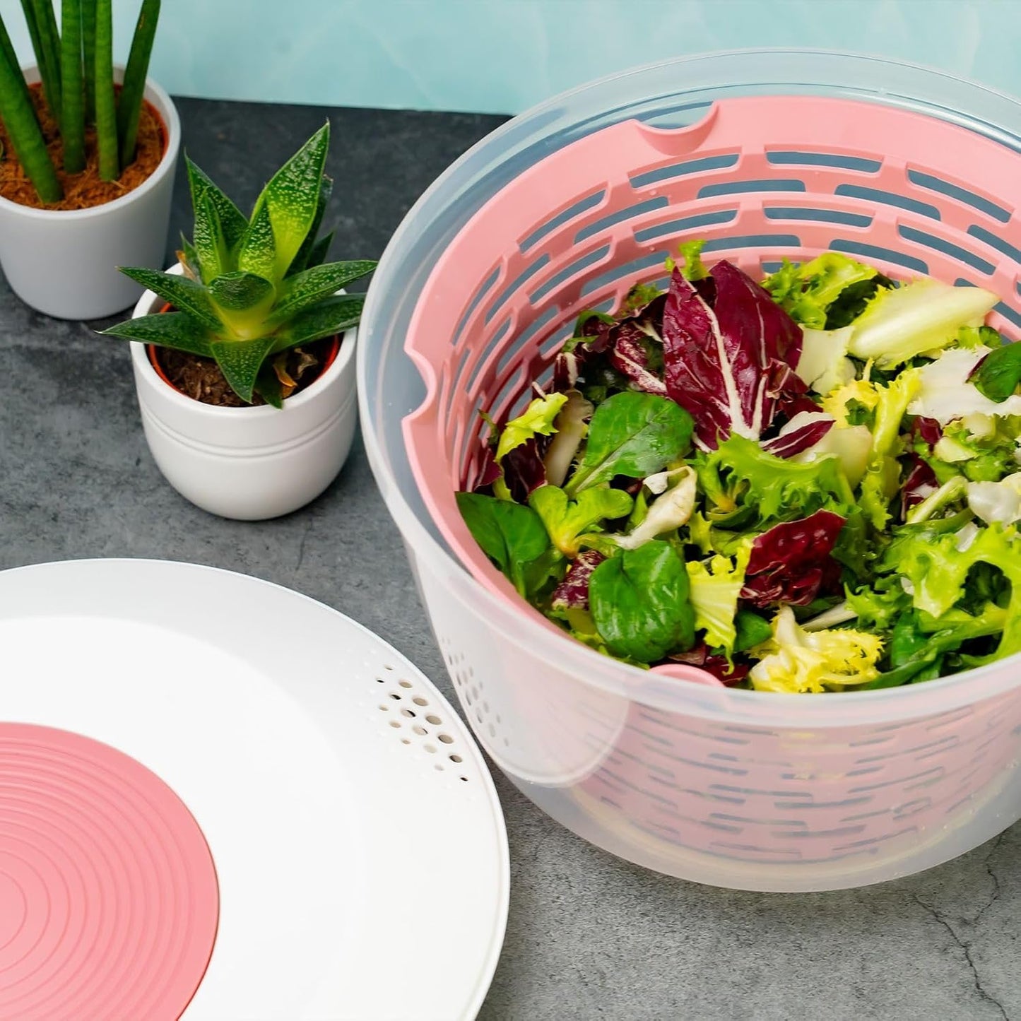 Salatschleuder, ø 23,5 cm, 4,4 l – Rosa