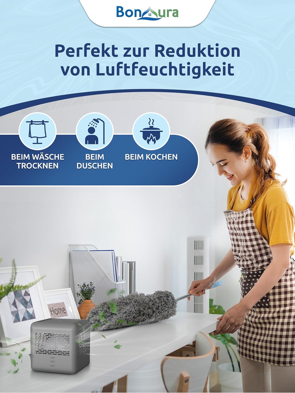 4er-Set Luftentfeuchter ohne Strom, 4 x Entfeuchter + 20 x Granulat