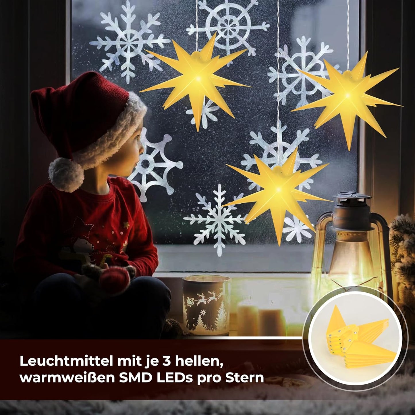 Leuchtstern, Zum Aufhängen Gelb