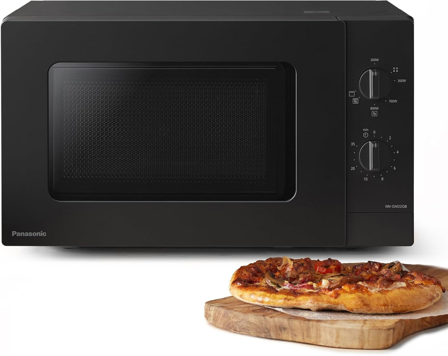 Grill-Mikrowelle NN-GM22QBEPG mit Glasplatte & Timer, Mit Grill Compact Schwarz