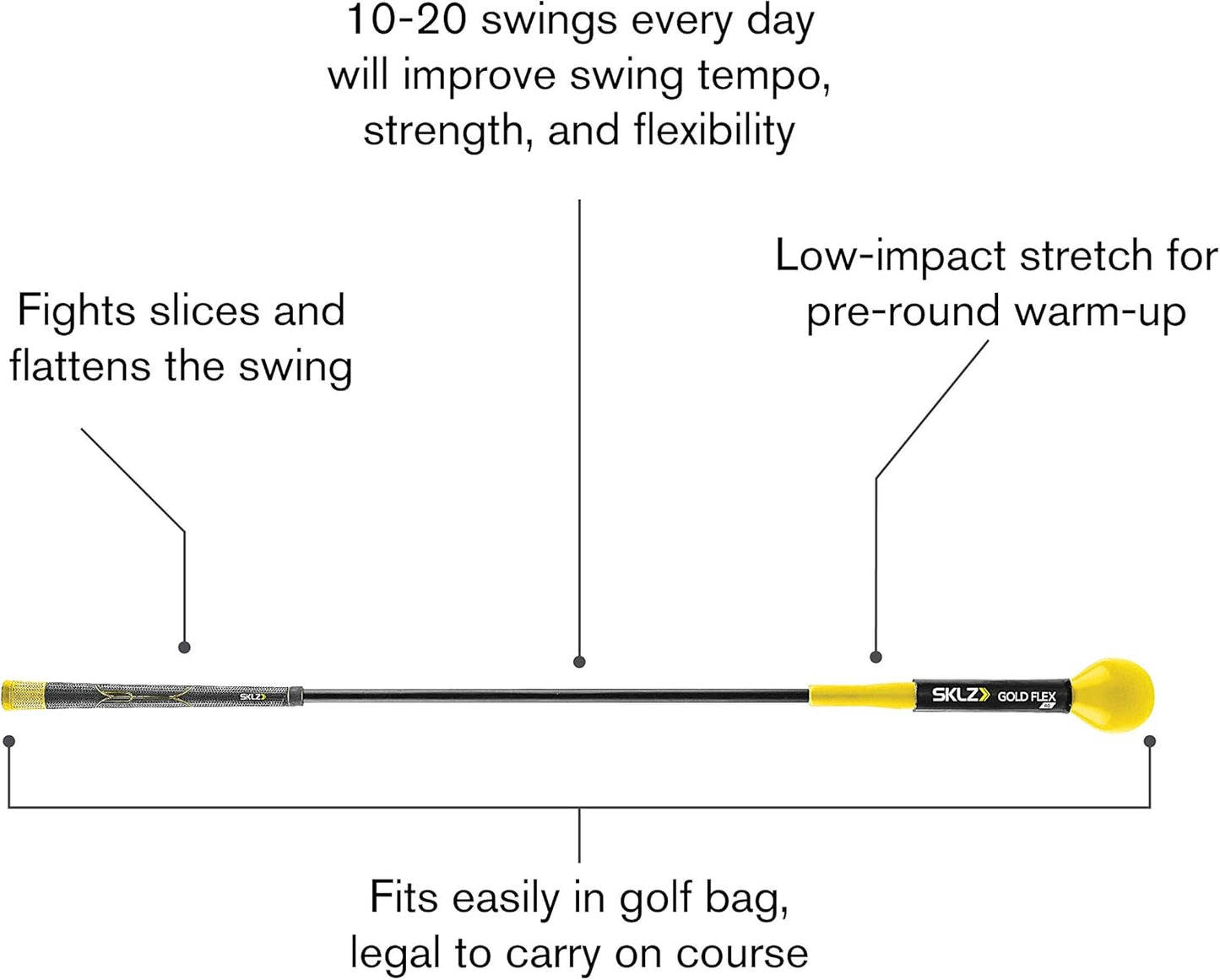 Golf-Schwungtrainer Gold Flex, Einzelbett 101,9 cm