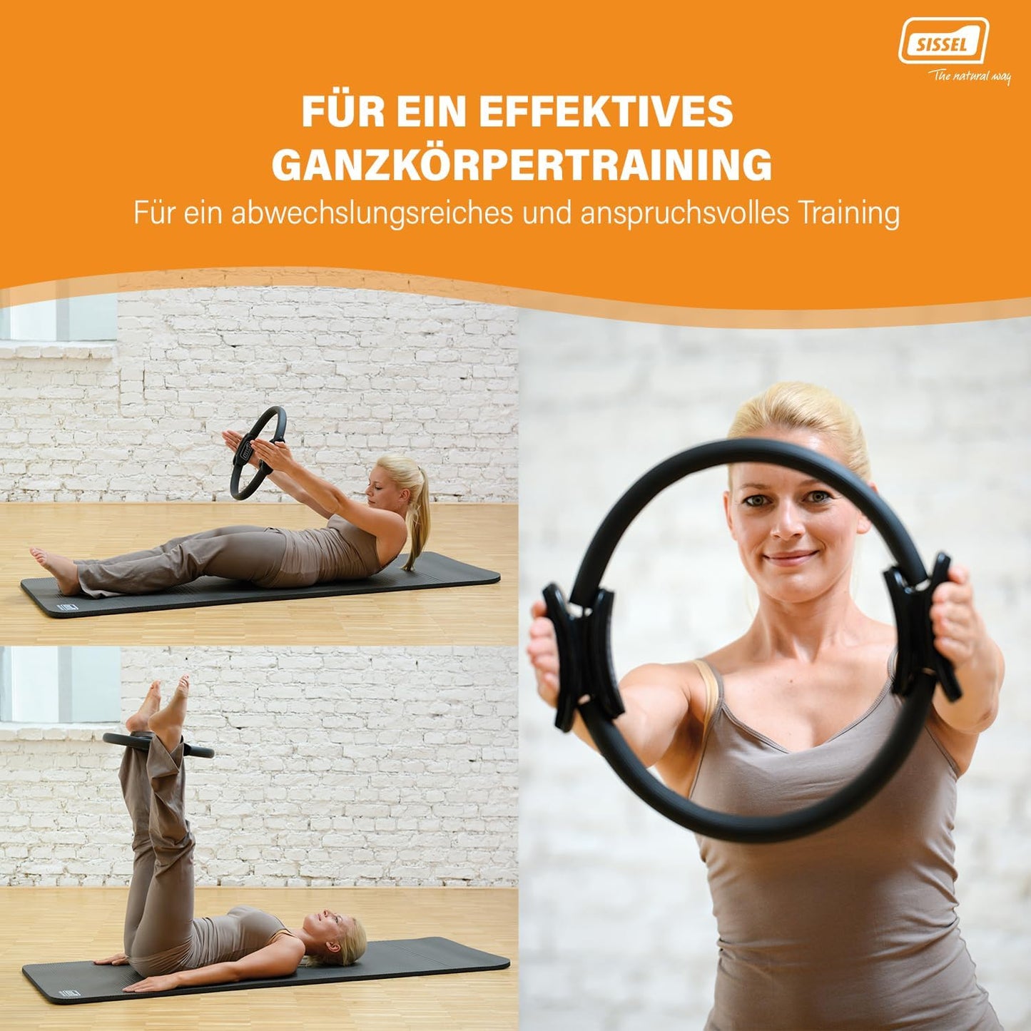 Pilates-Ring mit rutschfesten Griffen, Single