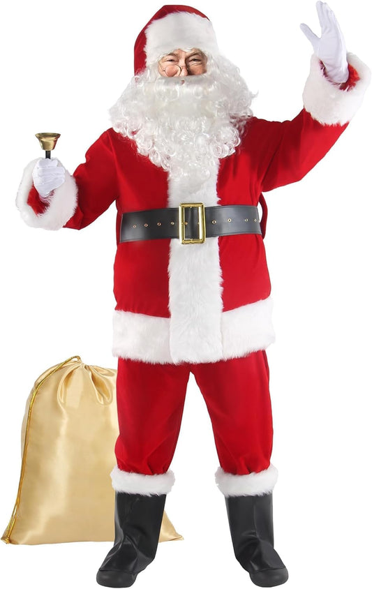 11-teiliges Weihnachtsmann Kostüm, L