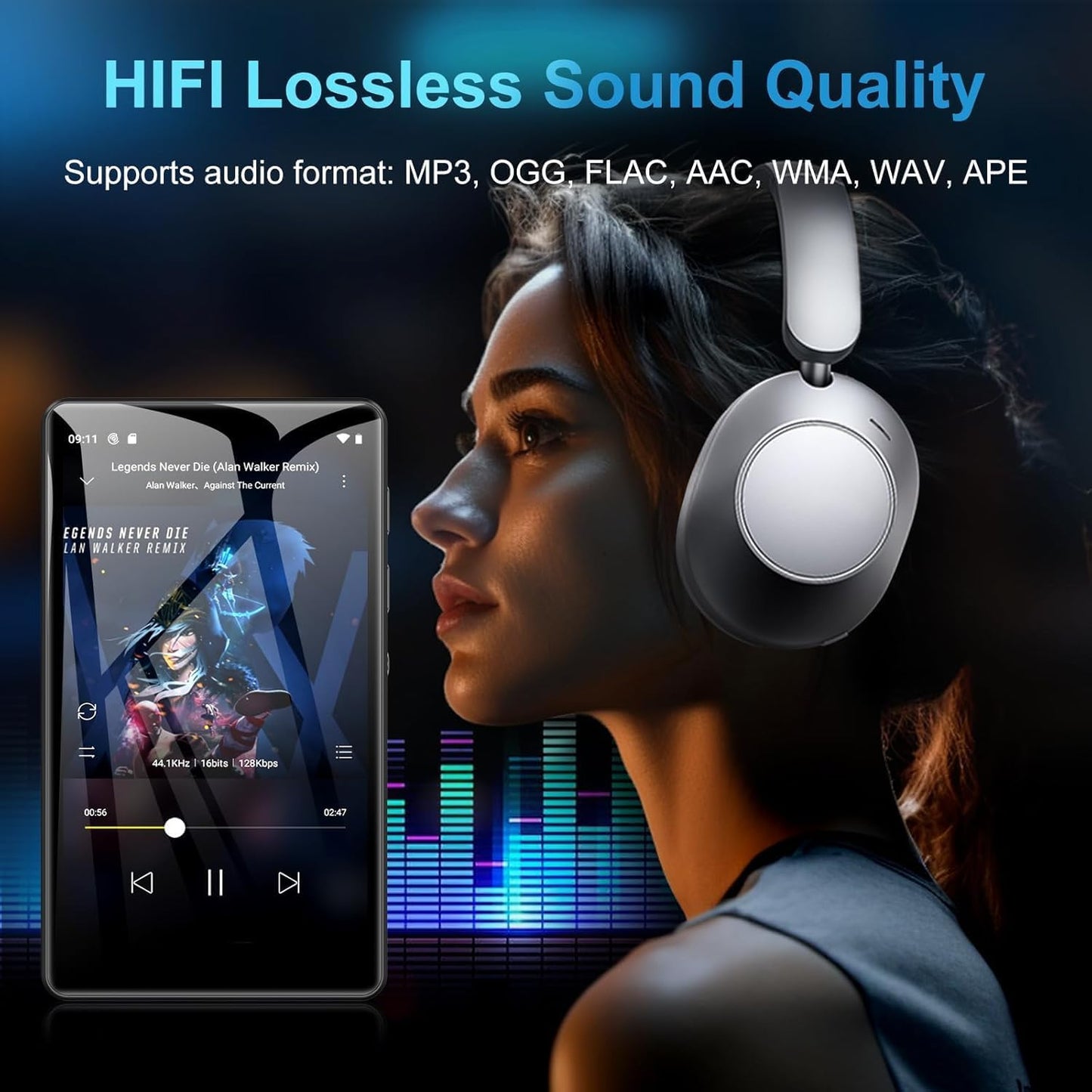 MP3 Player mit Bluetooth & WLAN, Touchscreen, Android, Grau