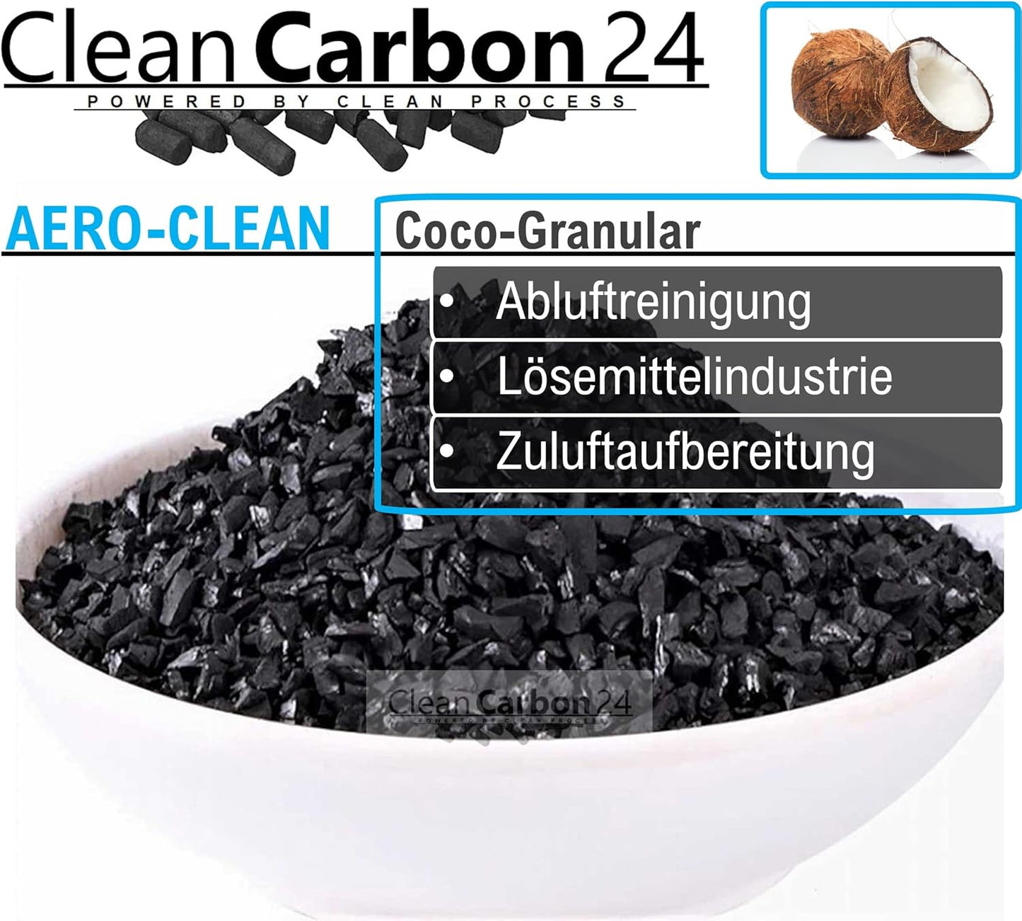 10 Liter Aktivkohle Granulat aus Kokosnussschalen, 10 Liter
