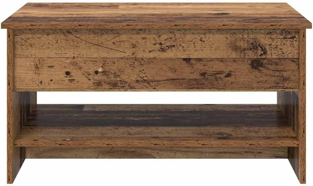 Moderner Couchtisch mit klappbarem Deckel, Altholz 80 x 50.5 x 41.5 cm