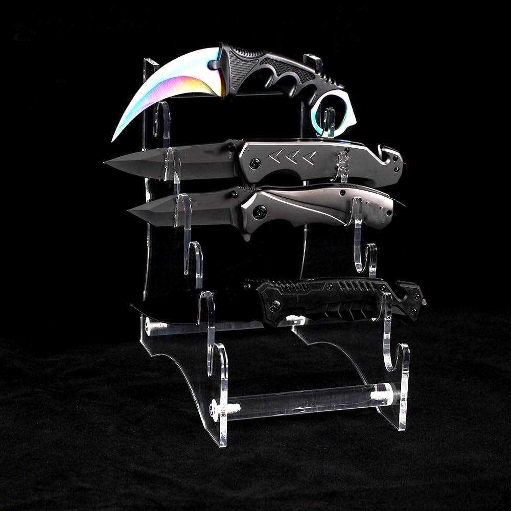 2 Stück Messerständer Display für 6 Messer, Transparent 2 Stück