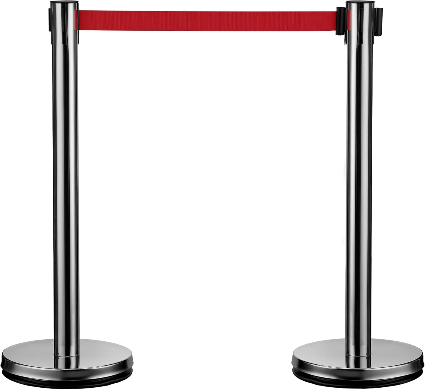 Absperrpfosten mit Zugband, Silberfarben