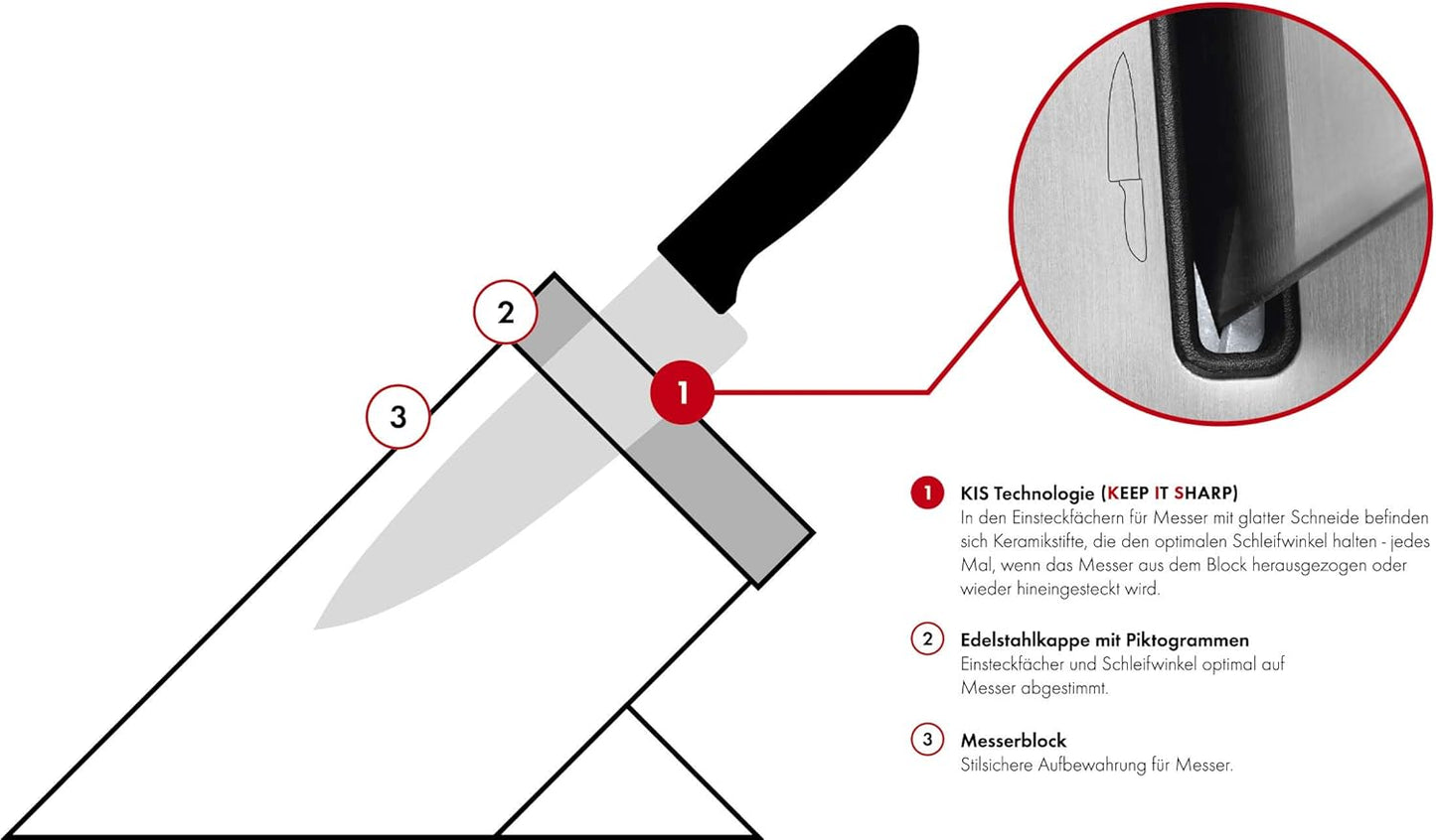 Selbstschärfender Messerblock (7-teilig), Vier Sterne Weiss