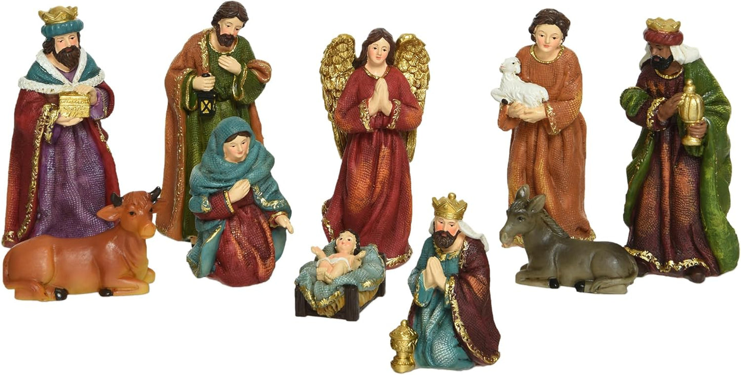 10-teiliges Weihnachtskrippenfiguren-Set