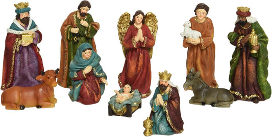 10-teiliges Weihnachtskrippenfiguren-Set