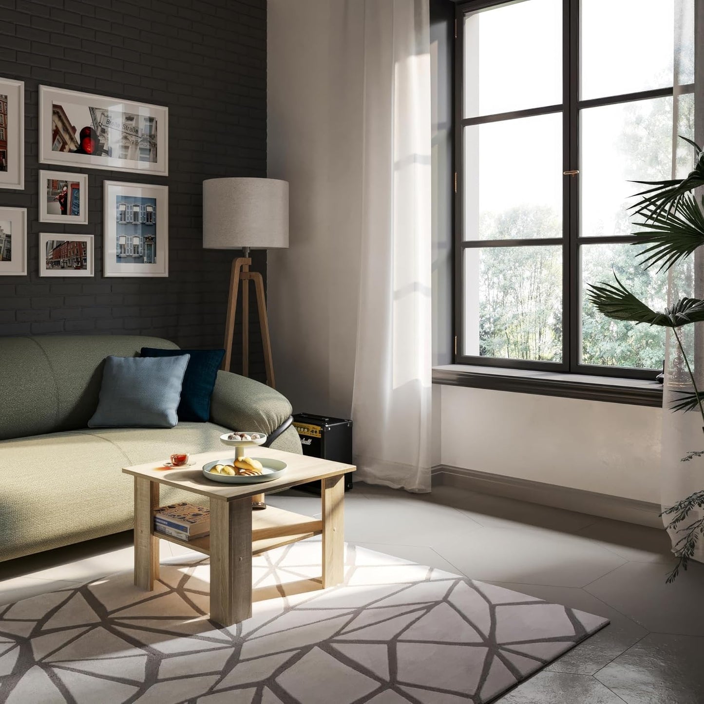 Quadratischer Couchtisch Vienna, 60 x 60 x 43 cm Sonoma Eiche