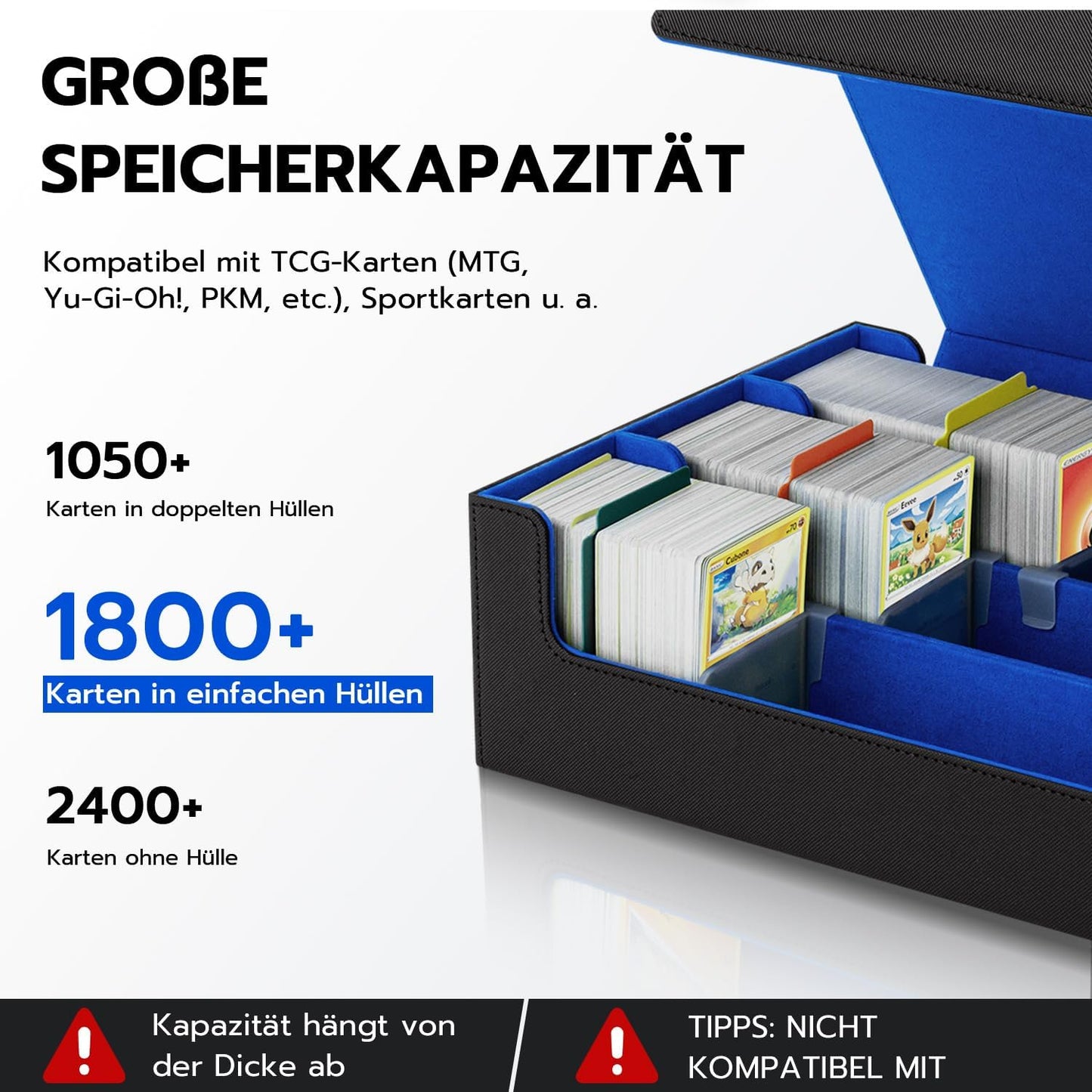 Sammelkarten-Aufbewahrungsbox für über 1800 Karten, 1800+blue