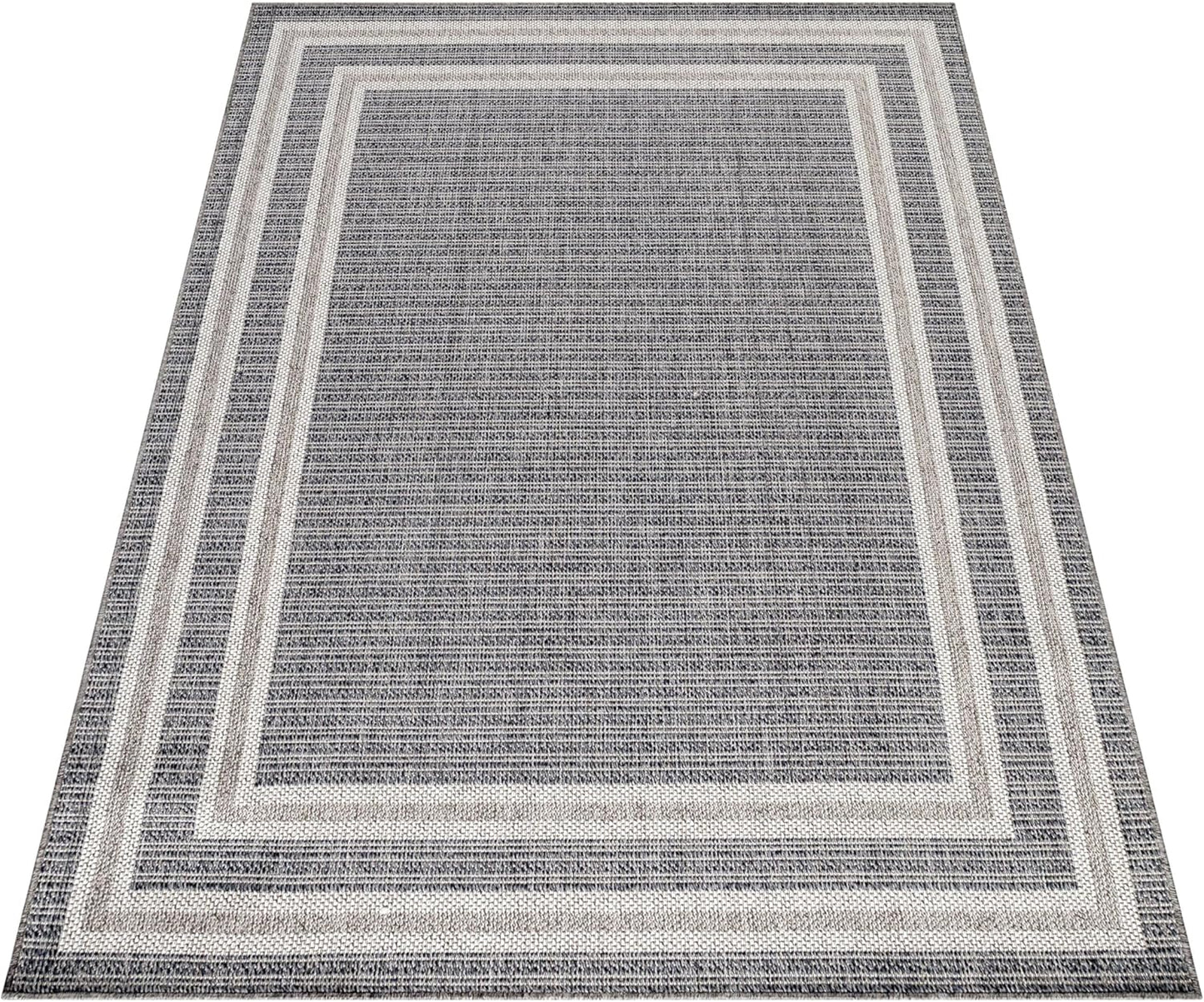 Outdoor Teppich Läufer 60x100 cm, 60 x 100 cm (Läufer) Grau-1