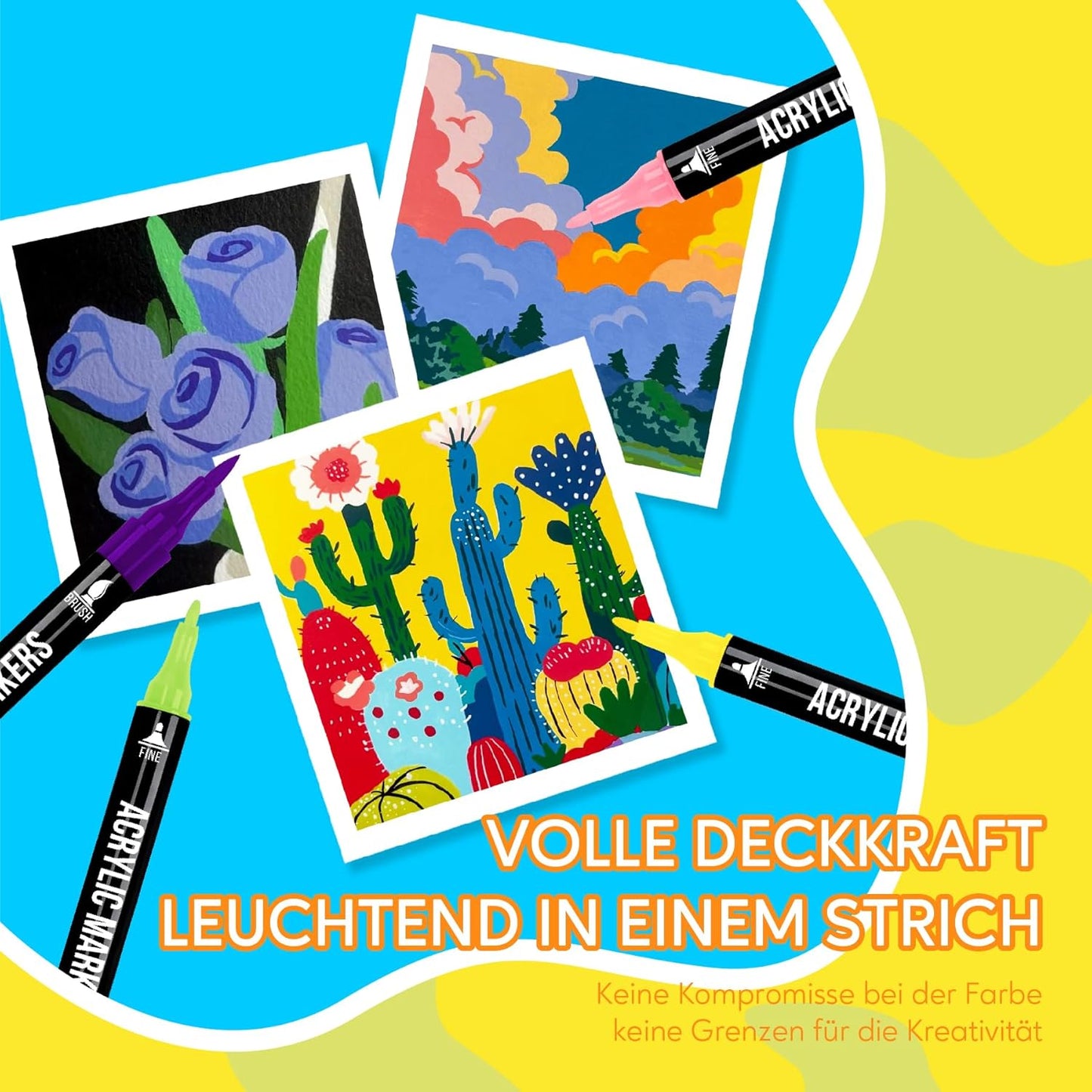 Acrylstifte Set mit Dual-Tip, 72-Farben